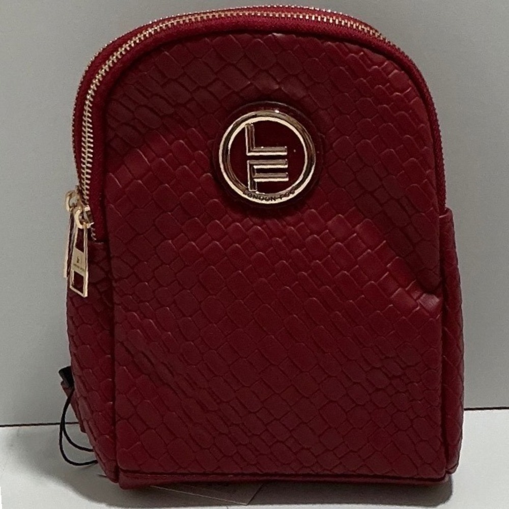 London Fog Broadway Double Compartment Woven Sling Red Crossbody Bag LF04757-RED